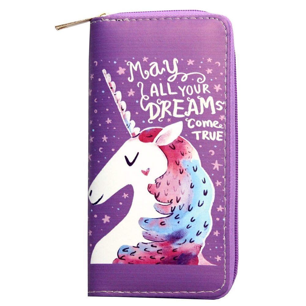 5055 Unicorn Zipper Wallet For Girls Christmas Gift Cute Rainbow Unicorn